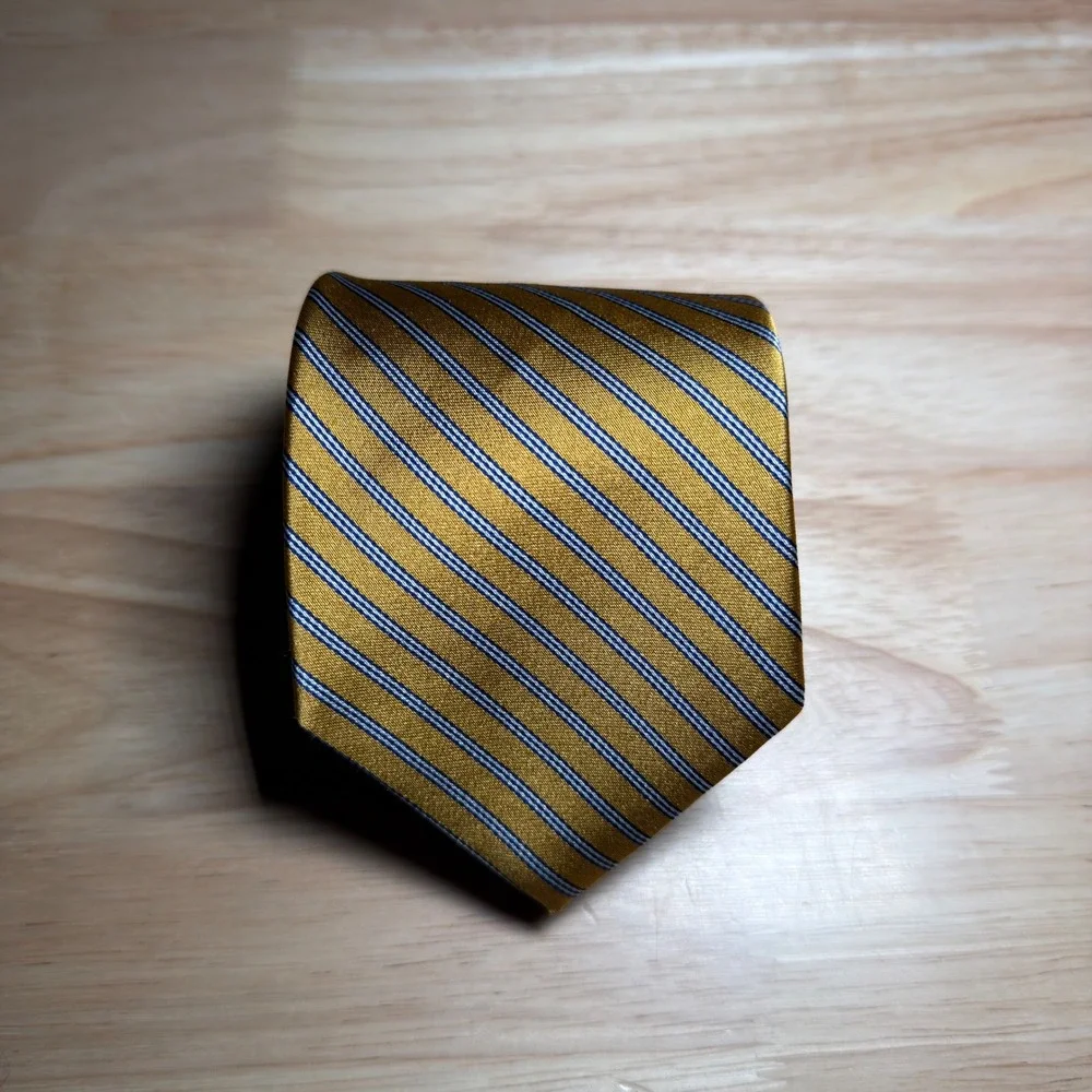Brooks Brothers Tie Mens OS Gold Striped Silk Limited Edition 106 of 200 USA